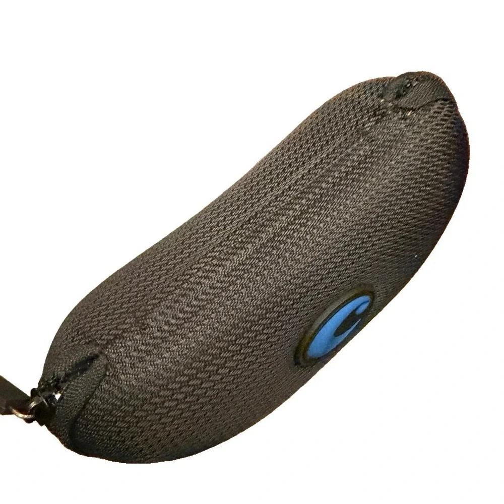 Authentic Costa Del Mar Sunglasses Case Black Hard Zipper Protective EVA Shell